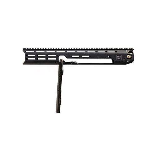 BLK LBL Bipod gir en balansert og stabil plattform med barrel-through design, 40 grader pan og 15 grader cant, samt sammenleggbare ben for enkel transport.